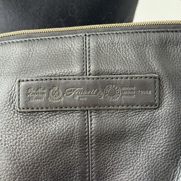 Vtg Fossil Leather Purse Crossbody Bag Black Key Charm Zips Grunge Capsule Boho - Picture 8 of 14